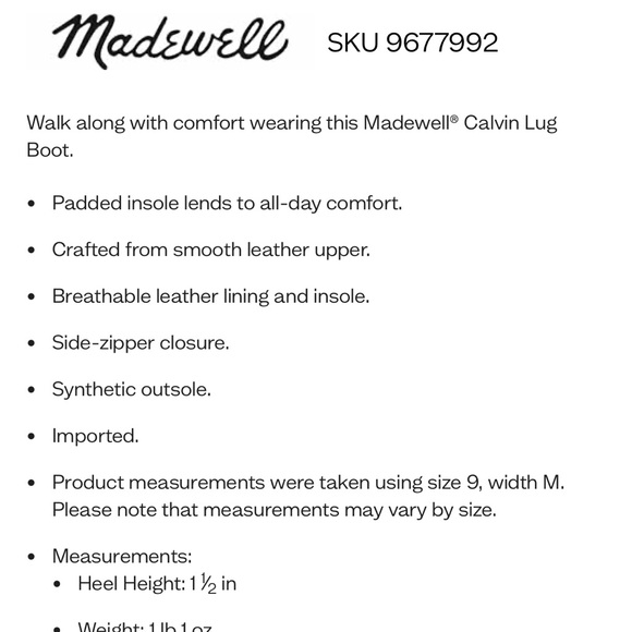 Madewell Calvin Lug Boot, suede, size 7, new in box - Picture 3 of 8